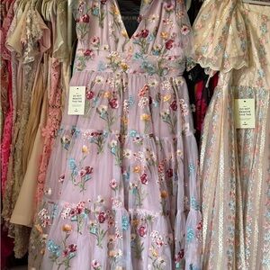 JessaKae Floral Embroidered Pink Dress